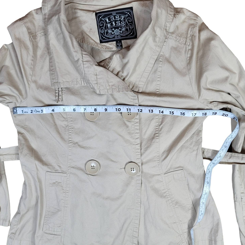 Last Kiss 100% Cotton Double Breasted Jacket Women's SZ L - Picture 3 of 9